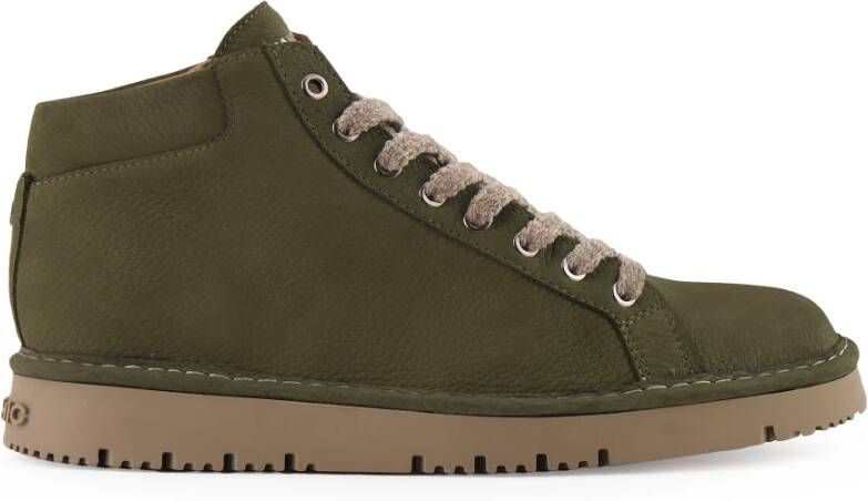 Panchic Militair Groene Enkellaarzen met Schapenvacht Green Heren