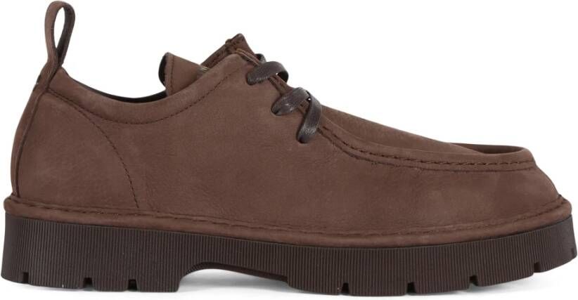 Panchic Nubuck Veterschoen met Leren Bovenwerk Brown Heren