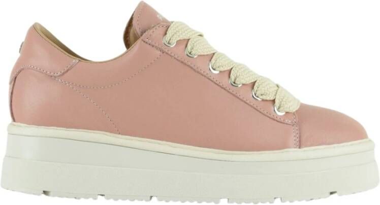 Panchic Poederroze Leren Veterschoenen Pink Dames