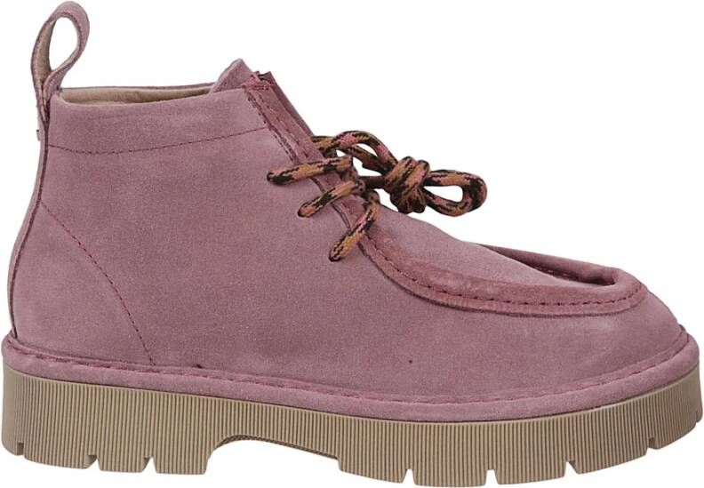 Panchic Roze Leren Platte Schoenen Gemaakt in Italië Pink Dames