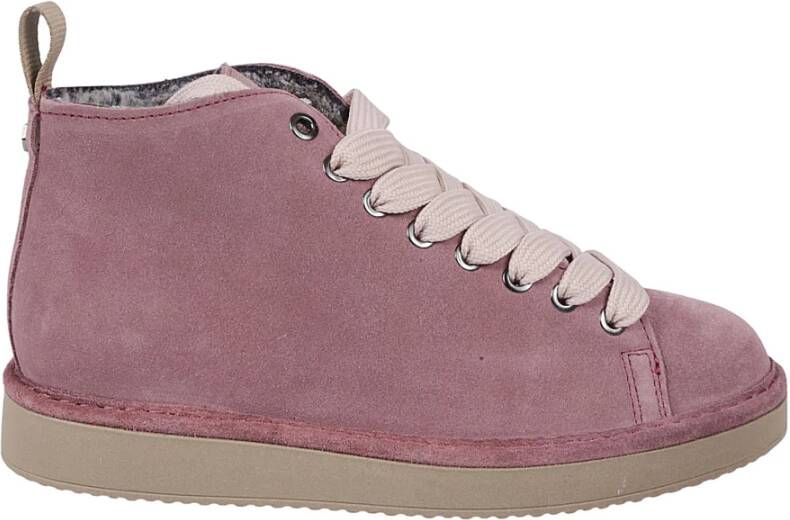 Panchic Roze Leren Platte Schoenen Gemaakt in Italië Pink Dames