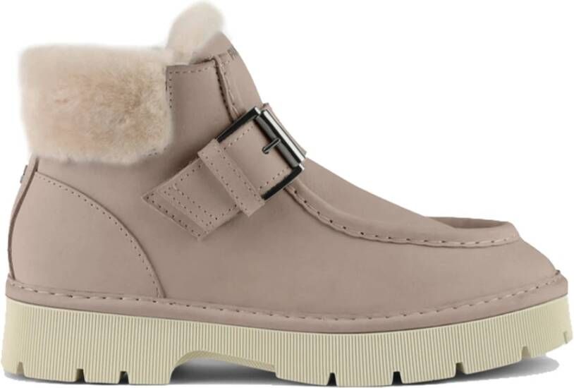 Panchic Shearling Enkelband Laars Ivoor Beige Dames