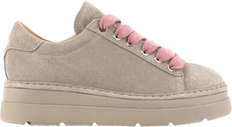 Panchic Suede Brownrose Veterschoen Beige Dames