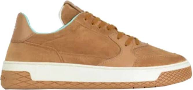 Panchic Suède en leren lage sneaker Brown Heren