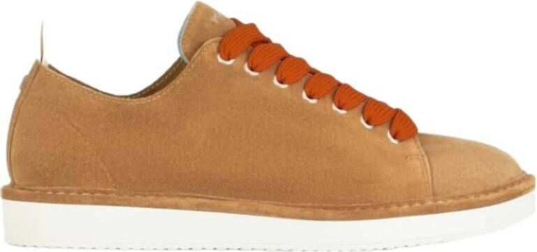 Panchic Suède Oranje Veterschoenen Brown Dames