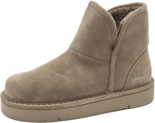 Panchic Suede Sherling Bootie Wall Aw24 Gray Dames