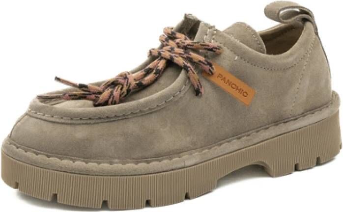 Panchic Suède Veterschoenen in Walnoot Gray Dames