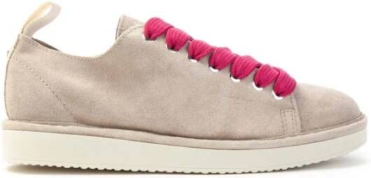 Panchic Veterschoenen in Mist Suede met Brede Fuchsia Veters Gray Dames