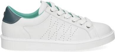 Panchic Witte leren schoenen met blauwe hiel White Heren