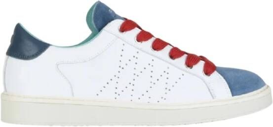 Panchic Witte Sneakers met Blauwe Suède Neus White Heren