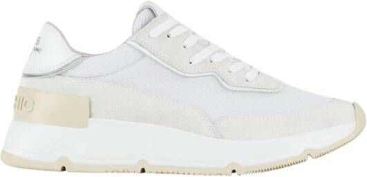 Panchic Witte Mesh Sneakers met Spiegelend Leer White Dames