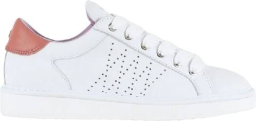 Panchic Witte Veterschoenen met Koraalkleurige Achterspoiler White Dames