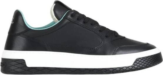 Panchic Zwarte leren lage sneakers Black Heren