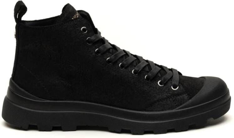 Panchic Zwarte platte schoenen enkellaars Black Heren