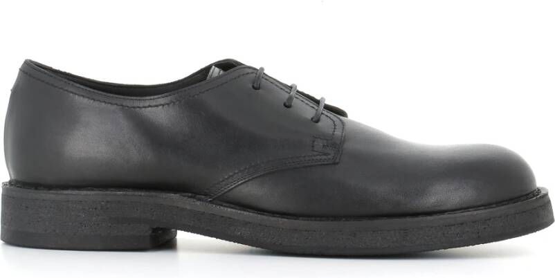 Pantanetti Zwarte Leren Derby Schoenen Black Heren