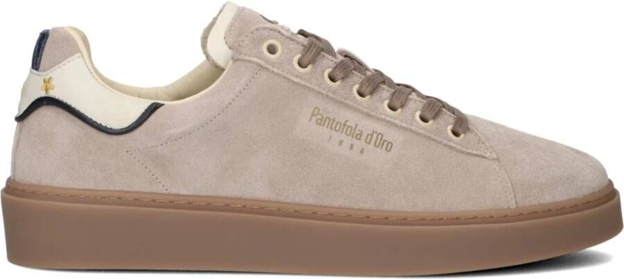 Pantofola D'Oro Beige Suède Lage Top Sneakers Beige Heren