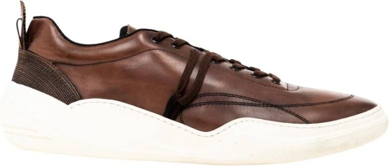 Pantofola D'Oro Elegante Heren Leren Sneakers Brown Heren