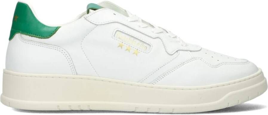 Pantofola D'Oro Lage Groene Accent Leren Sneakers White Heren