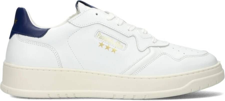 Pantofola D'Oro Lage Leren Sneakers met Blauwe Accenten White Heren