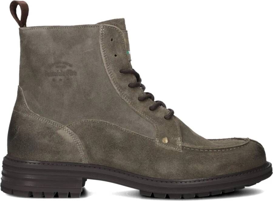 Pantofola D'Oro Taupe Suède Veterschoenen Sondrio High Gray Heren