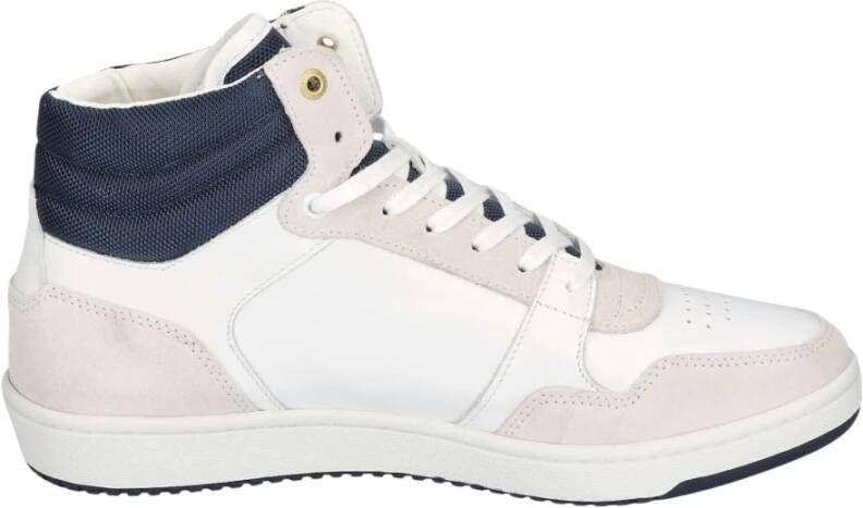 Pantofola D'Oro Velours Leren Sneakers met Klassieke Stijl White Heren