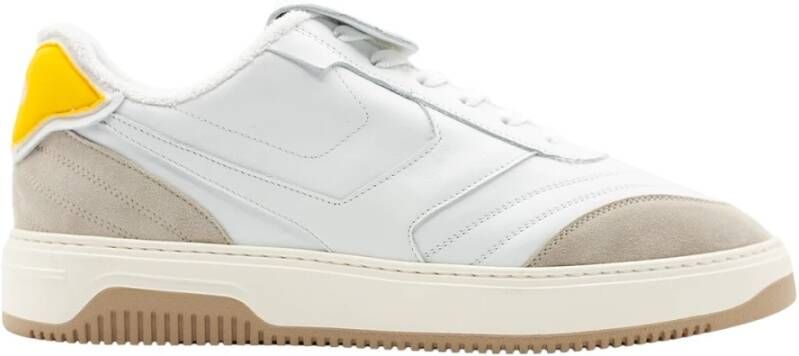 Pantofola D'Oro Witte Damessneakers met Gele en Grijze Details Multicolor Dames