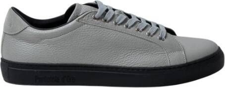 Pantofola D'Oro Witte leren tennissneakers Gray Heren