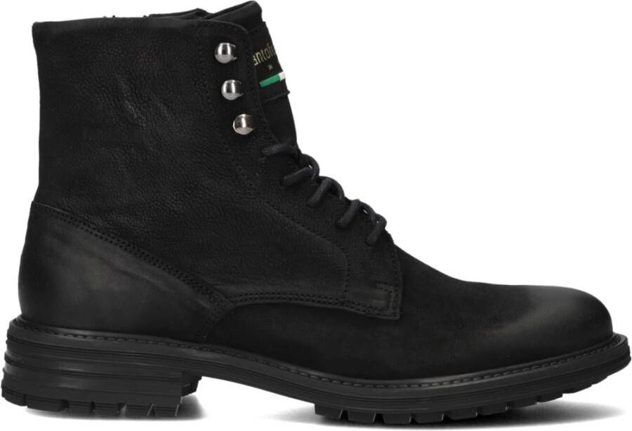 Pantofola D'Oro Zwarte Leren Hoge Veterschoenen Black Heren