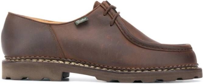 Paraboot Bruine Nubuck Derby Platte Schoenen Brown Heren