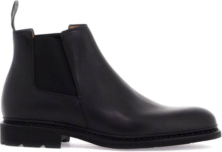 Paraboot Chelsea-laarzen van glad leer met Noorse constructie Black Heren