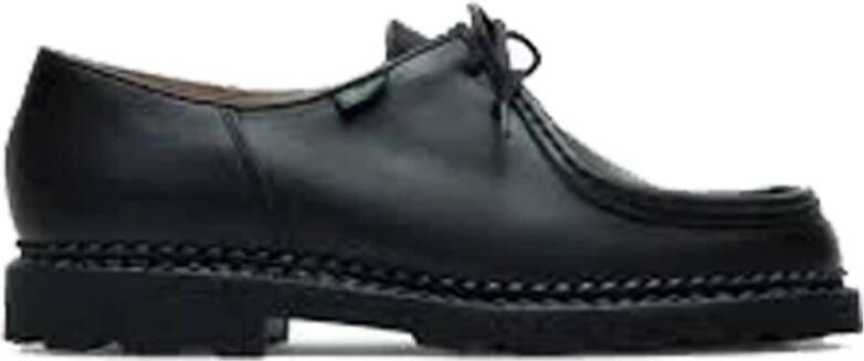 Paraboot Handgemaakte Zwarte Leren Derby Schoenen Black Heren