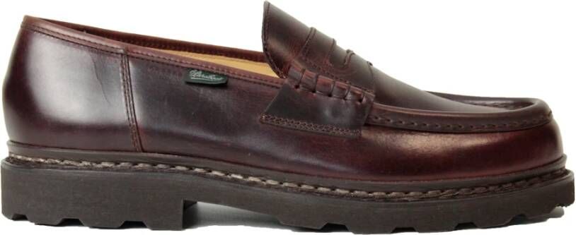 Paraboot Leren Mocassin met Noorse Stiksels Brown Heren