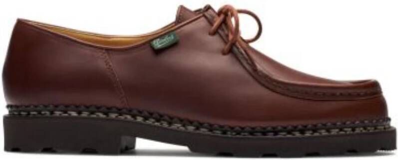 Paraboot Tijdloze Derby Schoenen met Piping Brown Heren