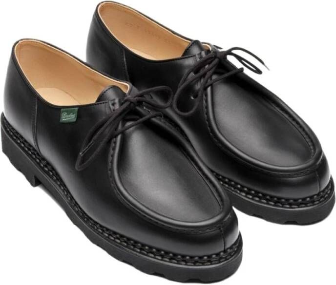 Paraboot Veterschoenen met Noorse stiksels Black Heren