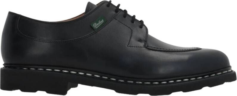 Paraboot Zwarte leren Derby platte schoenen Black Heren