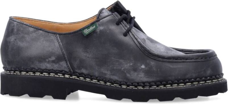 Paraboot Zwarte Leren Derby Schoenen Black Heren