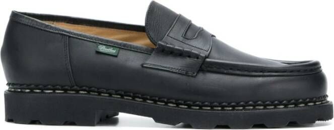 Paraboot Zwarte Leren Loafers Black Heren