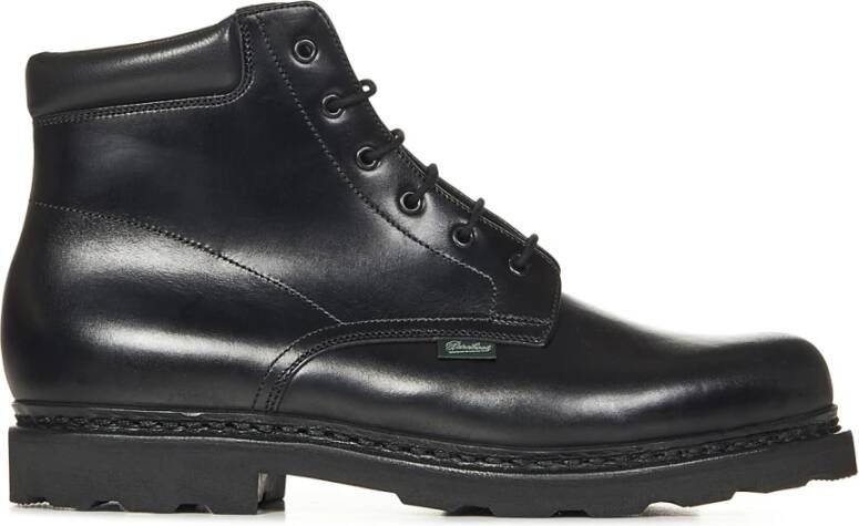 Paraboot Zwarte leren veterschoenen Black Dames