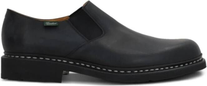 Paraboot Zwarte platte schoenen met elastische panelen Black Heren