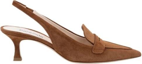 Parallele Brandy Suède Pump Anna Brown Dames