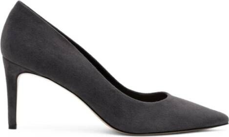 Parallele Rode Suède Pumps met Puntige Neus Gray Dames