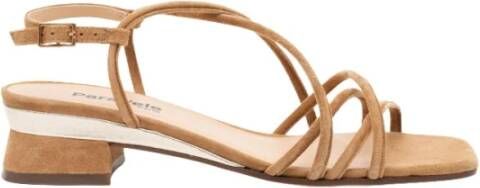 Parallele Camel Slingback in Suède Brown Dames