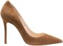 Parallele Stiletto suède pump cognac hak Brown Dames - Thumbnail 1