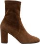 Parallele Stretch suède laars in cognac Brown Dames - Thumbnail 1