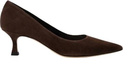 Parallele Suede Pointed Pump Espresso Brown Dames