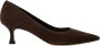 Parallele Suede Pointed Pump Espresso Brown Dames - Thumbnail 1