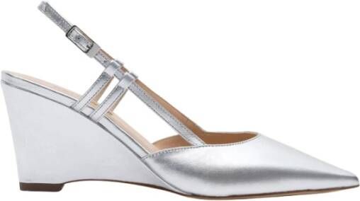 Parallele Zilveren Leren Slingback Hakken Gray Dames