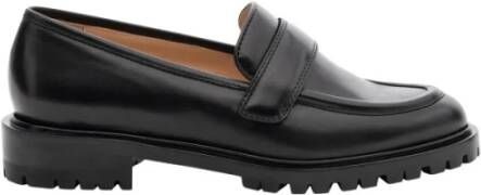 Parallele Zwarte Kalfleren Mocassin Black Dames