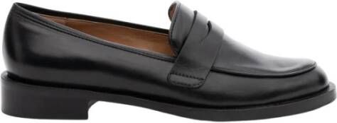 Parallele Zwarte Kalverenleren Mocassin Schoen Black Dames