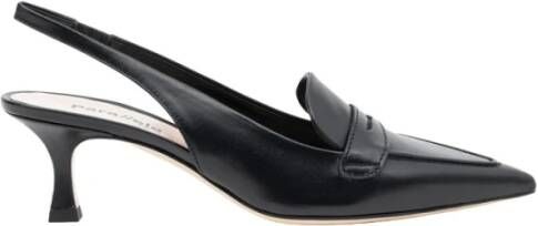 Parallele Zwarte leren Slingback Hakken Ortega Black Dames